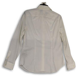 Womens White Long Sleeve Spread Collar Button-Up Shirt Size Medium alternative image