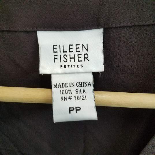 HQ Eileen Fisher Petites Deep Purple Silk Cardigan WM PP image number 2