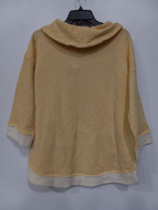 Soft Surroundings Women's Yellow Cowl Neck Sweatshirt Size L - NWT image number 2