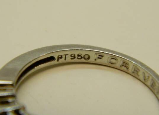 950 Platinum 0.38 CTTW Princess & Baguette Cut Diamond Ring 5.4g image number 5