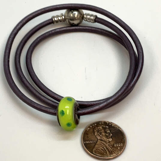 Designer Pandora 925 ALE Sterling Silver Triple Wrap Bracelet With Charm image number 3