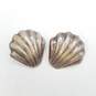 Sterling Silver TF-31 Mexico 925 Sea Shell Design Clip - On Earrings 17.8g image number 4