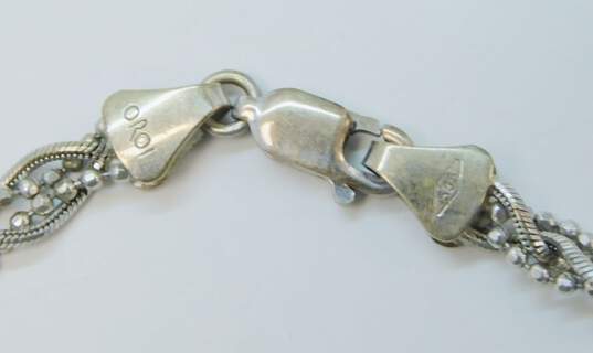 14K White Gold Braided Chain Bracelet 4.7g image number 3