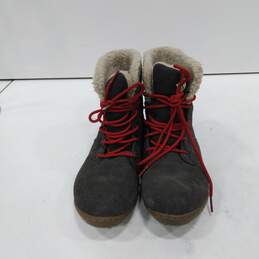 Womens Powder Summit Gray Suede Lace Up Waterproof Ankle Snow Boots Size 6