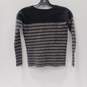 Black & Grey Striped Cashmere Sweater Size Small image number 2