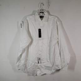 NWT Mens Regular Fit Collared Long Sleeve Button Front Dress Shirt Sz 16.5 32/33