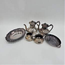 VNTG Silver Plate Trays & Reed & Barton Teapot Coffee Pot Creamer Sugar Monogram