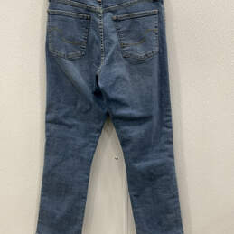 Womens Blue Denim Distressed Heritage High Rise Straight Jeans Size 30 alternative image