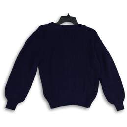 NWT Gap Womens Navy Blue Knitted Crew Neck Long Sleeve Pullover Sweater Size S alternative image