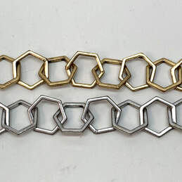 Designer Lucky Brand Two-Tone Hexagon Bee Hive Link Chain Necklace alternative image