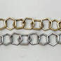 Designer Lucky Brand Two-Tone Hexagon Bee Hive Link Chain Necklace image number 2