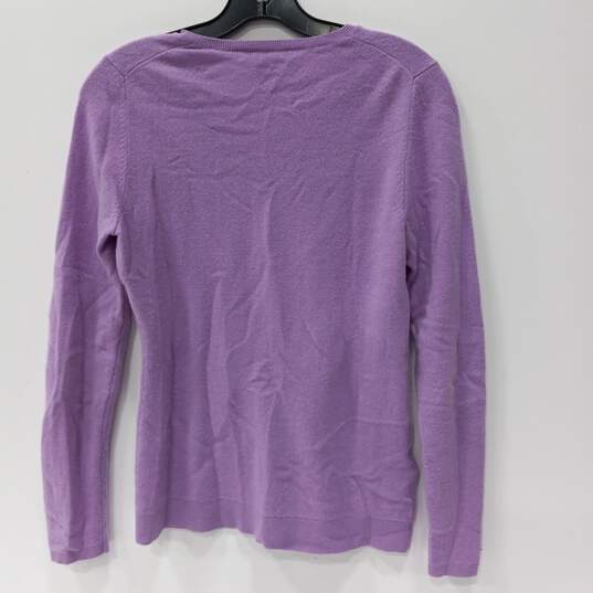 Women's Purple Ann Taylor Long Sleeve Sweater Size M image number 2