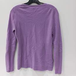 Women's Purple Ann Taylor Long Sleeve Sweater Size M alternative image