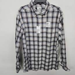Sonoma The Perfect Length Shirt Plaid Long Sleeve Button Up
