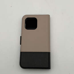 Womens Beige Black Leather Spencer iPhone 12 Mini Magnetic Wrap Folio Case alternative image