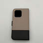 Womens Beige Black Leather Spencer iPhone 12 Mini Magnetic Wrap Folio Case image number 2