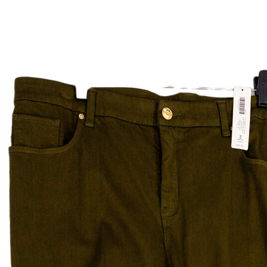 NWT Womens Green Denim 5-Pocket Design Skinny Leg Cropped Jeans Size 3 image number 3