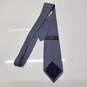 Salvatore Ferragamo White & Blue Anchor Pattern Silk Neck Tie AUTHENTICATED image number 2