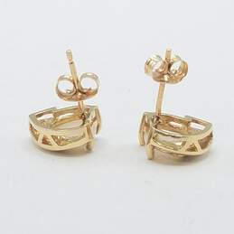 EMA 14K Gold Diamond & Opal Heart Post Earrings 2.1g alternative image