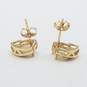 EMA 14K Gold Diamond & Opal Heart Post Earrings 2.1g image number 2