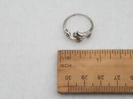 925 Silver Diamond Leaf Design Ring Size 7 - 1.53gr alternative image
