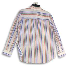 Lands' End Womens White Striped Long Sleeve Spread Collar Button-Up Shirt Size S alternative image