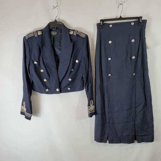 Laundry Blue 2 Pc Jacket & Skirt Suit Set Sz 12/8 NWT image number 1