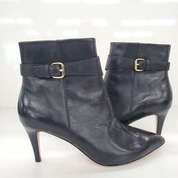 Diane Von Furtenberg Women's Black Leather Pointed Heeled Boots Sz 8.5
