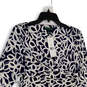 NWT Womens White Blue Floral Long Sleeve Surplice Neck Wrap Dress Size 10 image number 3