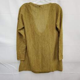 Eileen Fisher WM's Draped 100% Baby Alpaca Mustard Color Blouse Size PM alternative image