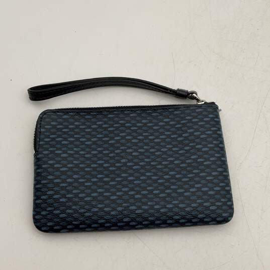 Coach Womens Blue Gray Textured Inner Zip Pocket Coin Purse Wristlet Wallet image number 2