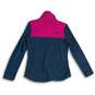 The North Face Womens Pink Blue Fleece 1/4 Zip Long Sleeve Pullover Jacket Sz S image number 2