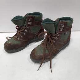 Men's Brown & Green Hiking Boots Size 7