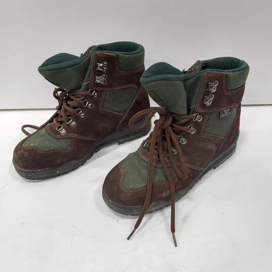 Men's Brown & Green Hiking Boots Size 7 image number 1