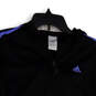 Womens Black Blue Striped Long Sleeve Hooded Full-Zip Track Jacket Size S image number 3