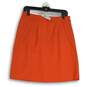 NWT Womens Orange Flat Front Stretch Slash Pocket Side Zip A-Line Skirt Size 6 image number 1