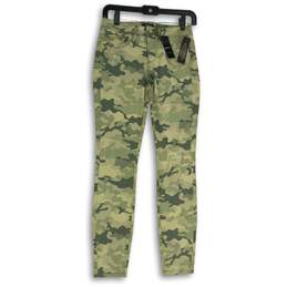 NWT Womens Green Camouflage Denim 5-Pocket Design Skinny Leg Jeans Size 26