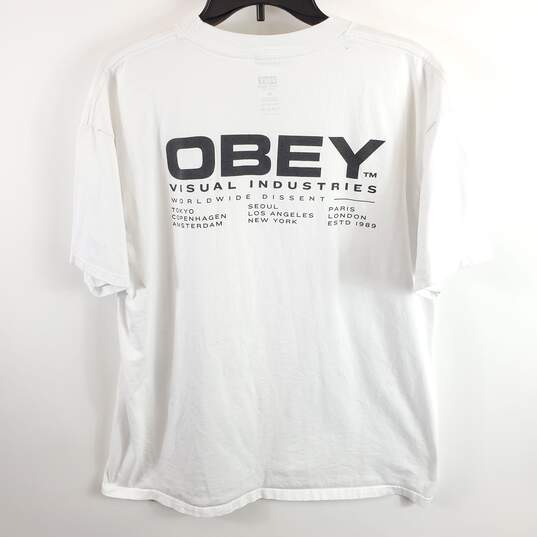 Obey Unisex White World Wide T Shirt XL image number 2