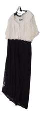 Dress Womens White Black Short Sleeve Lace Maxi Dress Size 18 image number 2