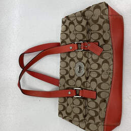 Womens Brown KO872-F13070 Hamptons Monogram Double Handle Satchel Bag