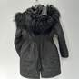 Women’s DKNY Faux Fur Trim Cinched Waist Jacket Sz M image number 2
