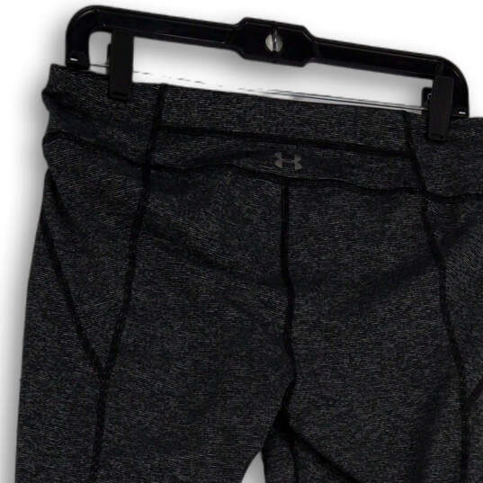 Womens Gray Black Elastic Waist Pull-On Activewear Cropped Pants Size L image number 3