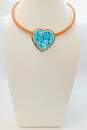 Copper Jay King Desert Rose Trading Turquoise Cluster Heart Pendant Necklace image number 2