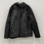 Mens Black Long Sleeve Pockets Hooded Full-Zip Jacket Coat Size XL image number 1