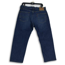Mens Blue Denim 5 Pocket Design Dark Wash Denim Straight Jeans Size 34X29 alternative image