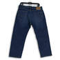 Mens Blue Denim 5 Pocket Design Dark Wash Denim Straight Jeans Size 34X29 image number 2