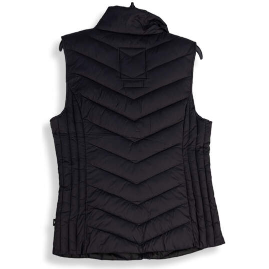 NWT Womens Black Mock Neck Sleeveless Full-Zip Puffer Vest Size Large image number 2