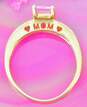 10k Yellow Gold Pink Sapphire & Diamond Accent Ring 2.4g image number 3