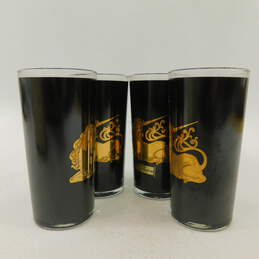 Vintage MCM Culver Unicorn 22K Gold Black Highball Glasses Set of 4 IOB alternative image