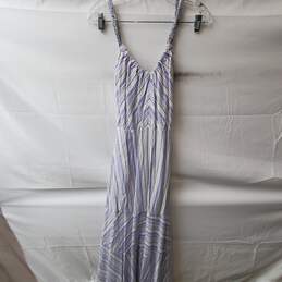 La Vie Rebecca Taylor Leila Blue & White Striped Sleeveless Dress Size S